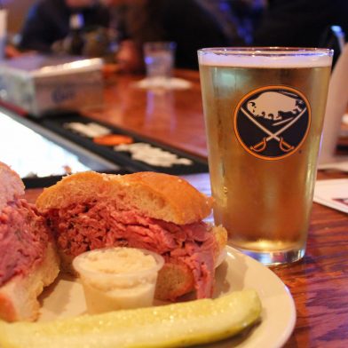 Beef on weck and beer at Joey's Place